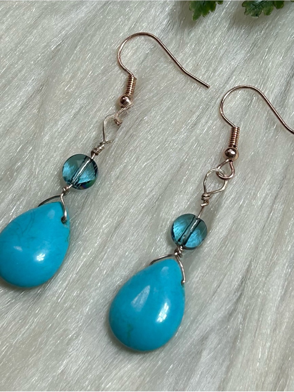 Turquoise Teardrop Dangle Earrings